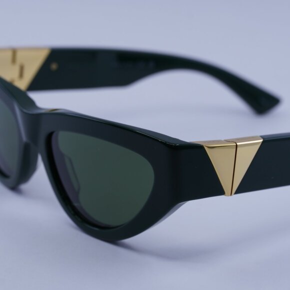 Bottega Veneta BV1176S 007 Sunglasses Green Cat Eye Frame, Green Lenses - Picture 2 of 11